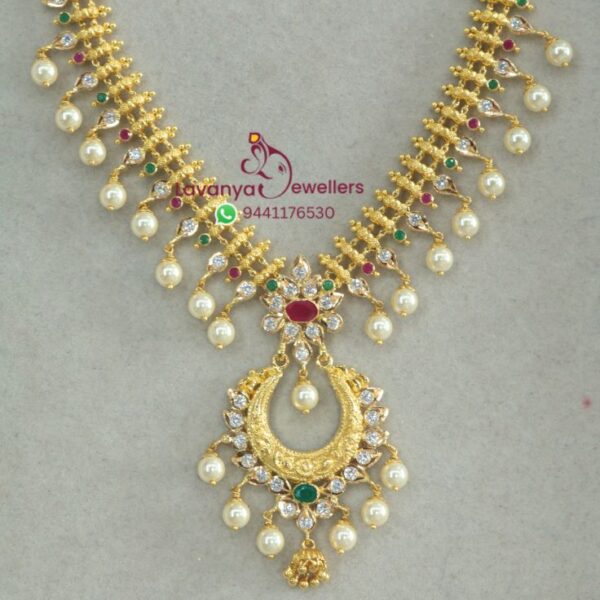 916/22ct Studded Chandbali Gold Necklace