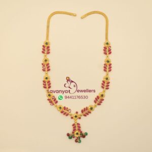 916/22ct Ultra Light Weight Ruby Necklace